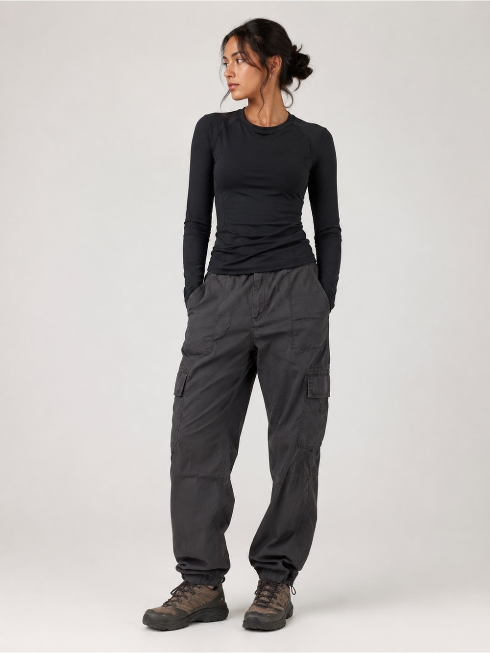 Sanctuary Social Standard Cargo Jogger Pants Gray Size Medium